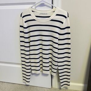 Abercrombie & Fitch Striped Sweater - Cream and Black